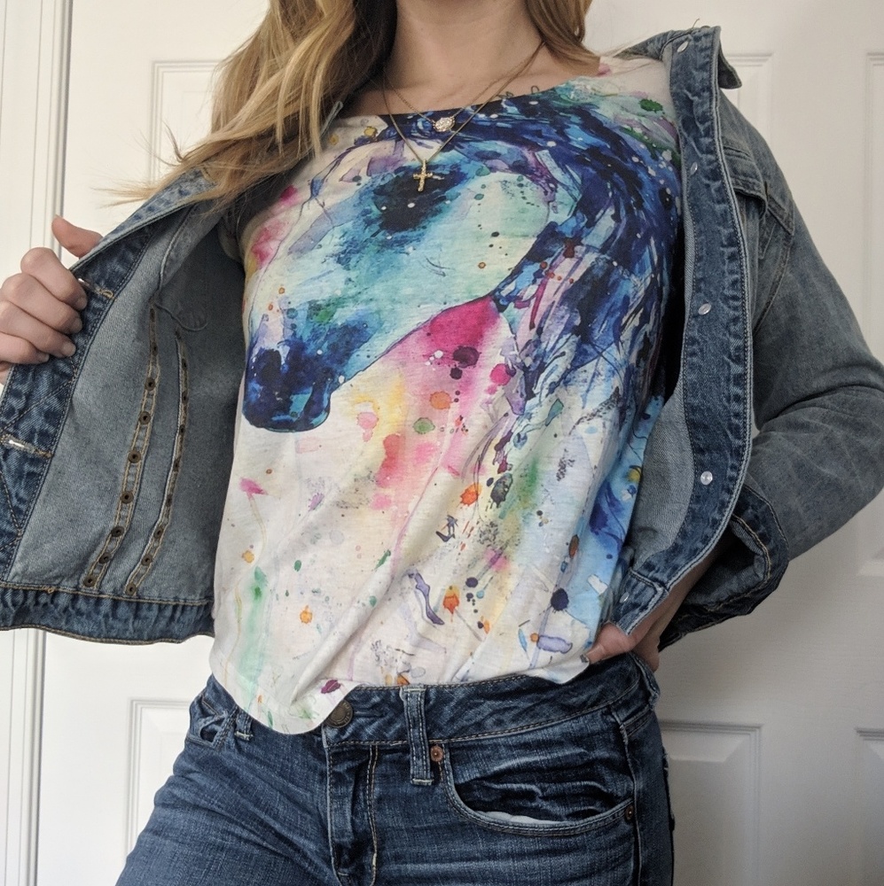 Artistic horse watercolor T.